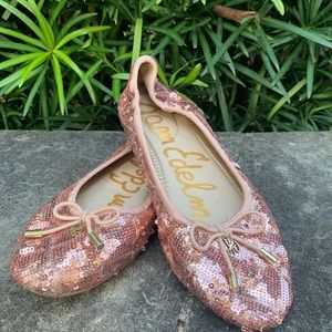 Sam Edelman Pink Sparkle Ballet Flats